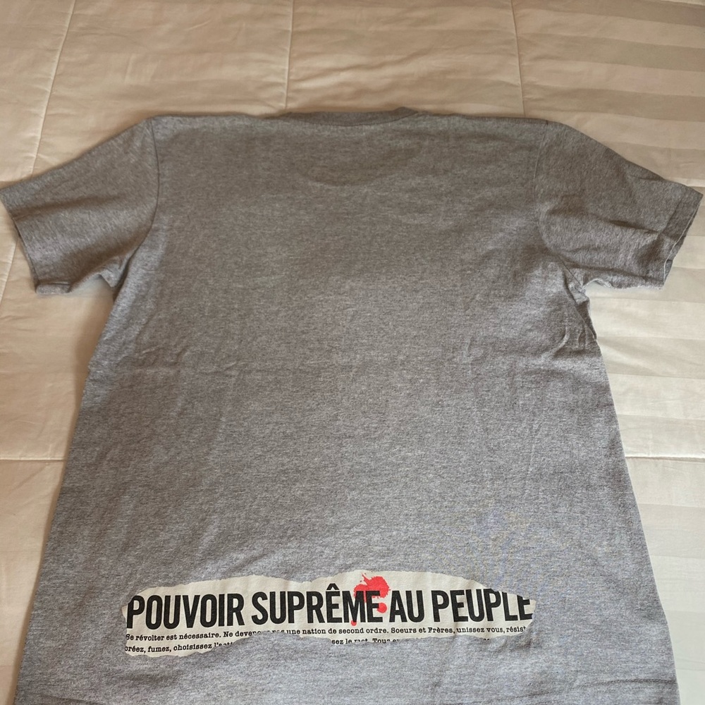 Supreme NY gray Pouvoir Supreme Au People T-Shirt